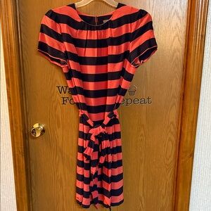 Puppia Coral and Navy Striped Mini Dress